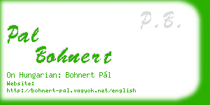 pal bohnert business card