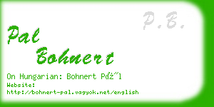 pal bohnert business card